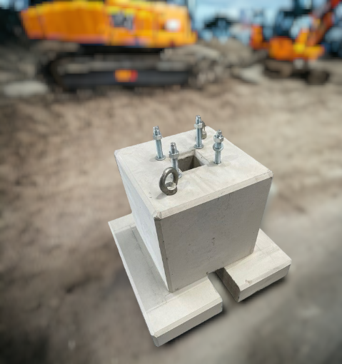 Fertigfundament aus Beton für "ePole" "ePole Duo" Ladesäulen z.B. von Innogy, Compleo, EON)