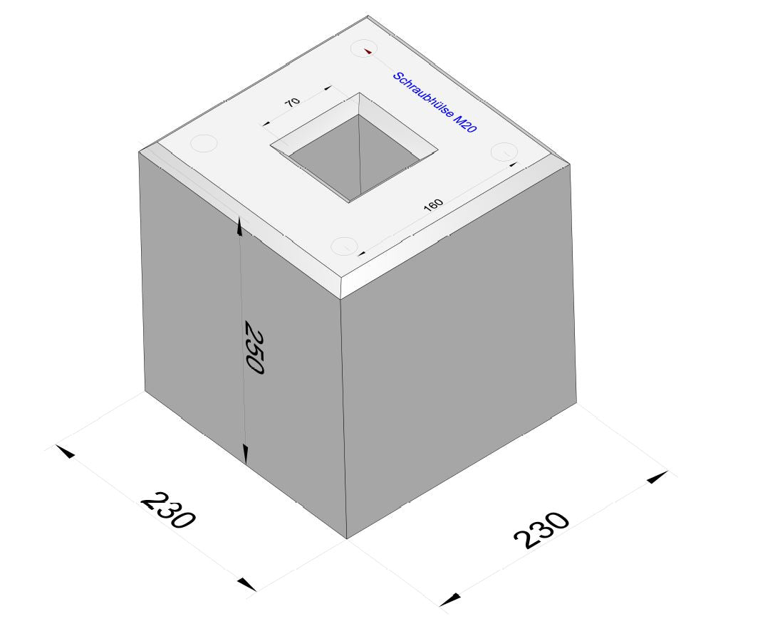 Fertigbetonfundament speziell passend für Original Easee Base 1-Way, 2-Way, 4-Way (90322)