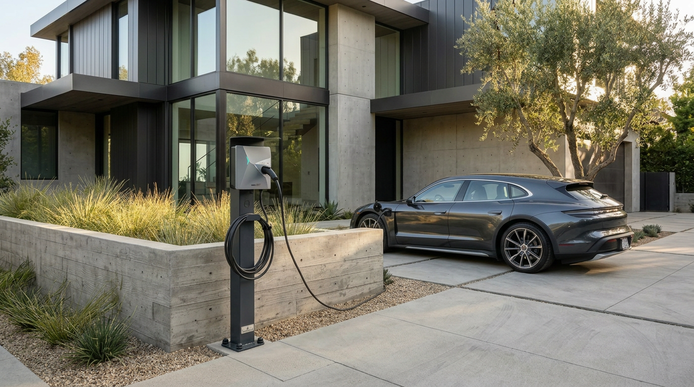 Ladesäule passend für SMA eCharger 22 & SMA EVC 22KW Wallbox mit Dach| Ständer | Standfuß | Stele | Base