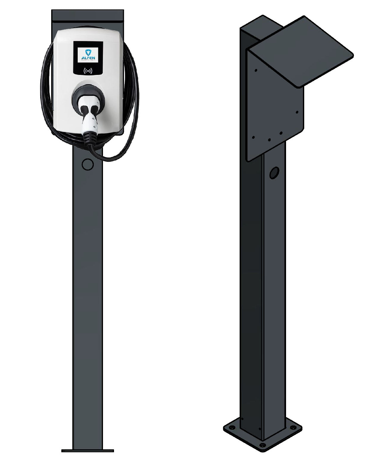 Ladesäule passend für Alfen Eve Single oder Double Pro Wallbox mit Dach | Ständer | Standfuß | Stele |