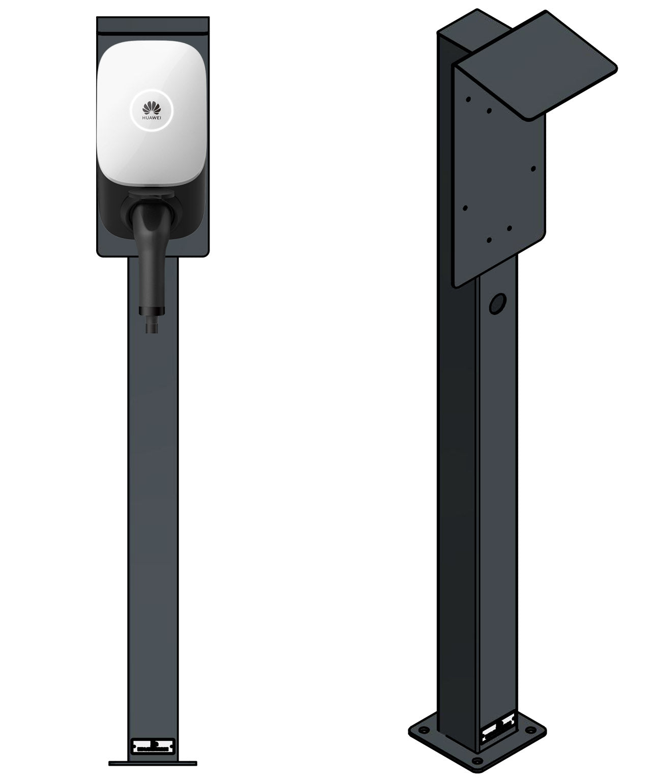 B-WARE: Ladesäule passend für Huawei FusionCharge und SmartCharger Wallbox mit Dach | Ständer | Standfuß | Stele | Base