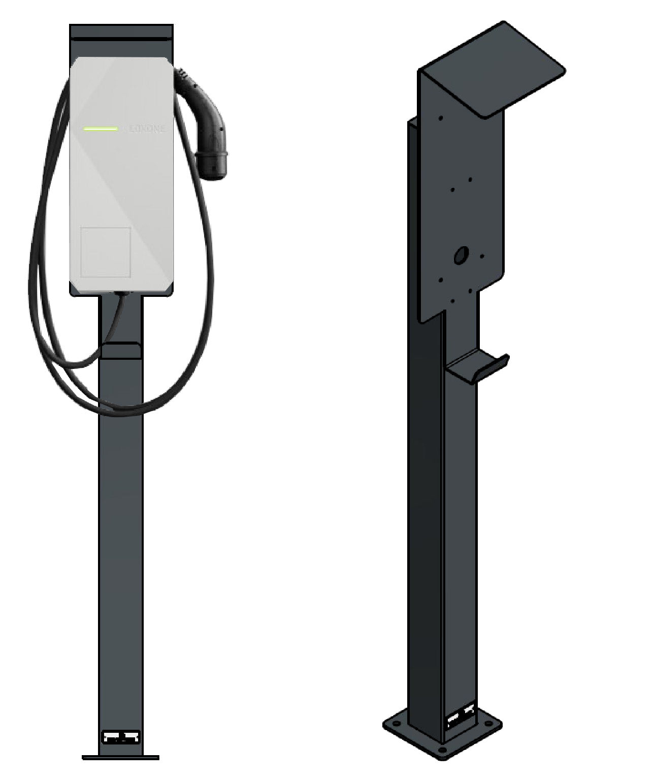 Ladesäule passend für Loxone Tree oder Air Wallbox mit Dach | Ständer | Standfuß | Stele | Base