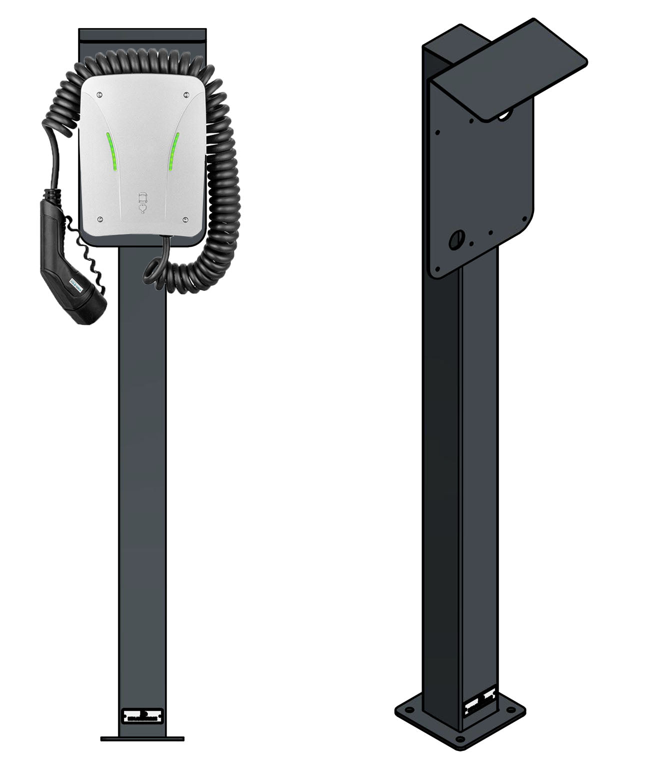Ladesäule passend für eCHARGE cPu2 / cPµ2 Pro von Hardy Barth mit Dach | Ständer | Standfuß | Stele