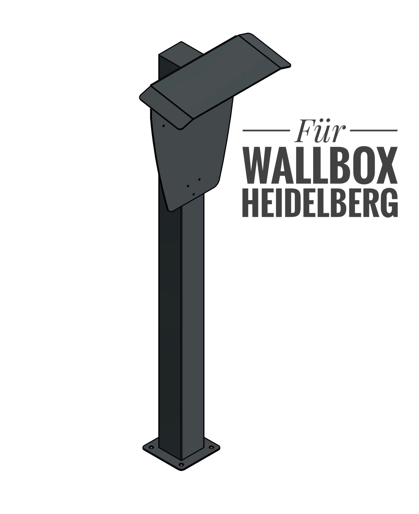 Doppel Ladesäule passend für 2 Heidelberg Wallboxen mit Dach | Ständer | Standfuß | Stele