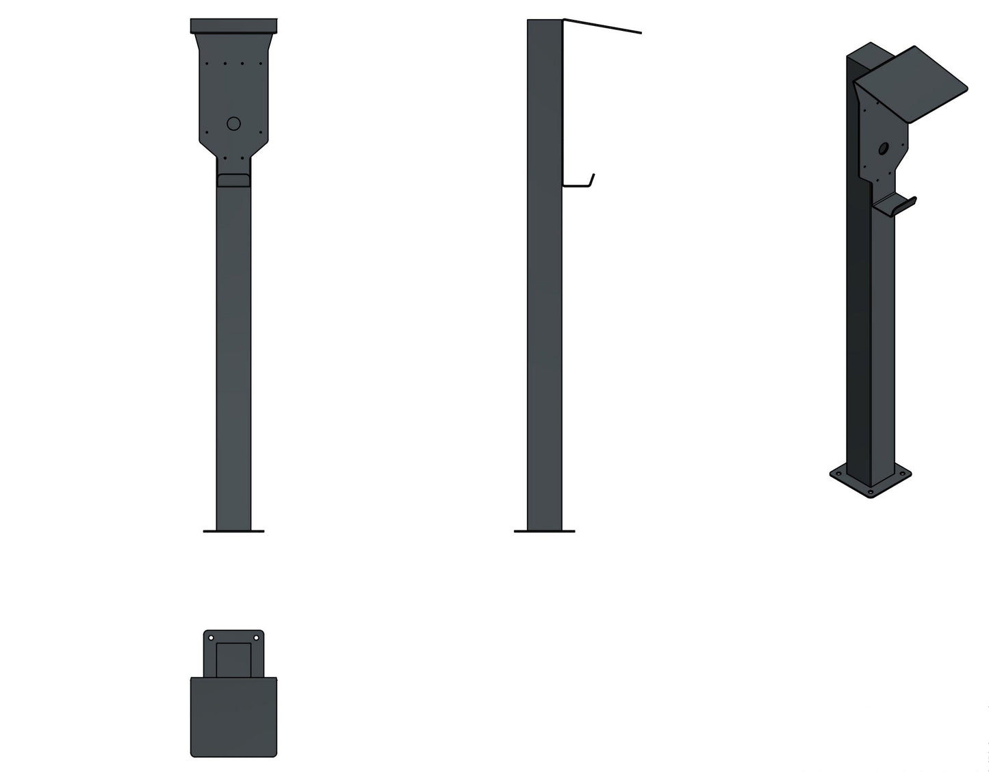 Ladesäule passend für Loxone Tree oder Air Wallbox mit Dach | Ständer | Standfuß | Stele | Base