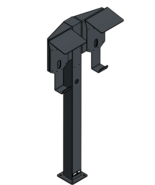 Ladesäule passend für 2 Easee Wallbox mit Dach | BESIDE | Ständer | Standfuß | Stele | Base