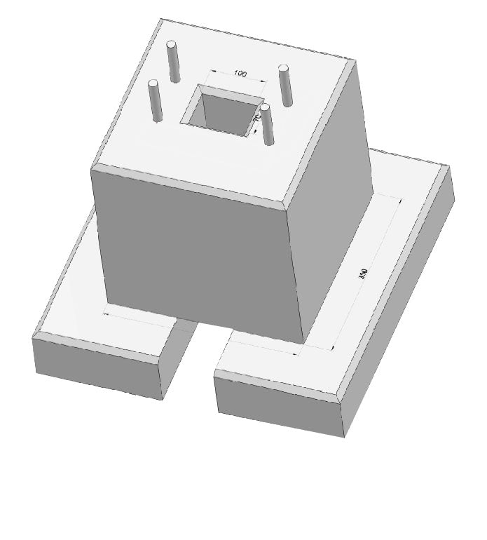 Fertigfundament aus Beton für "ePole" "ePole Duo" Ladesäulen z.B. von Innogy, Compleo, EON)
