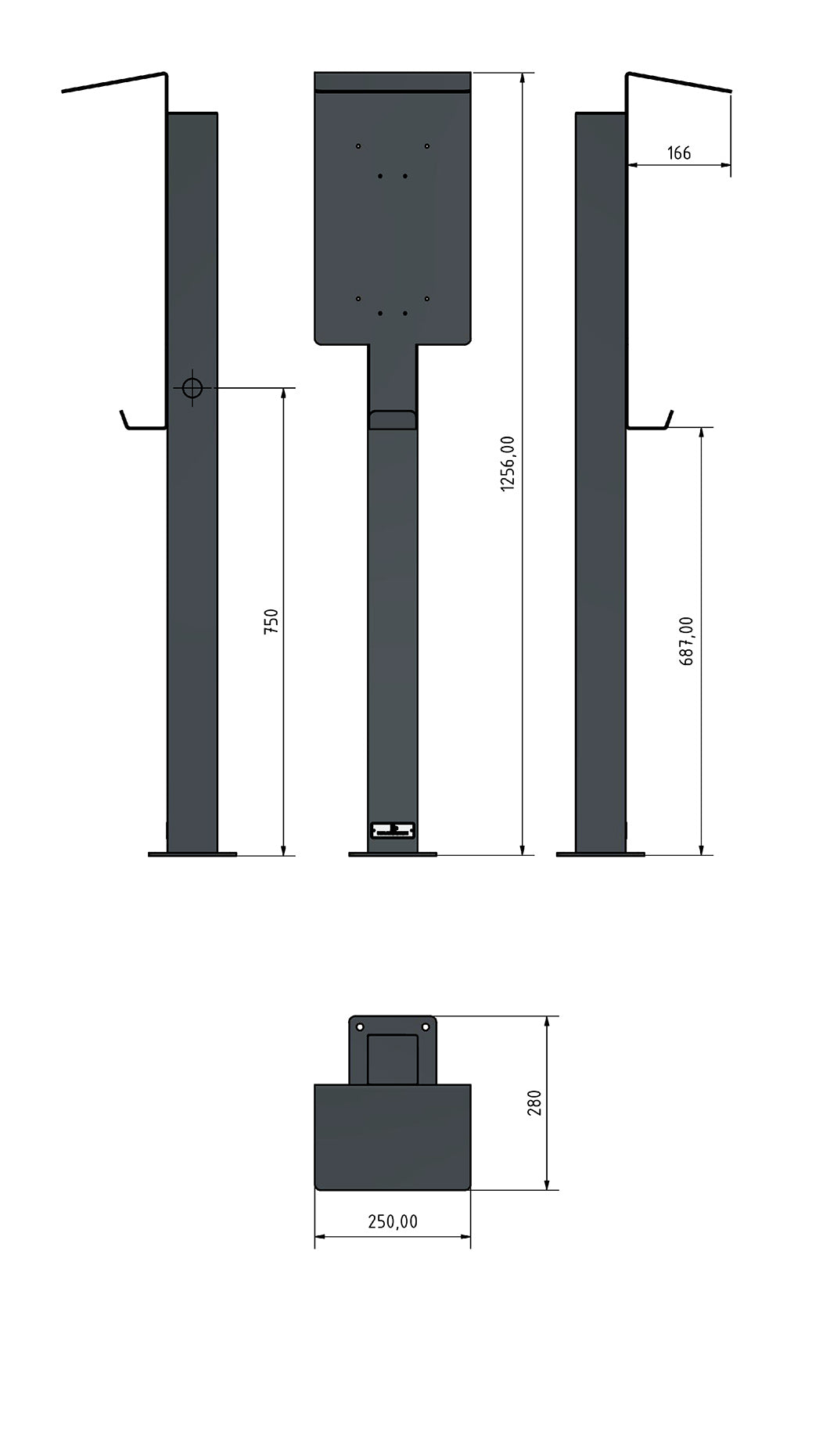 Ladesäule passend für Kostal Enector Wallbox mit Dach | Ständer | Standfuß | Stele
