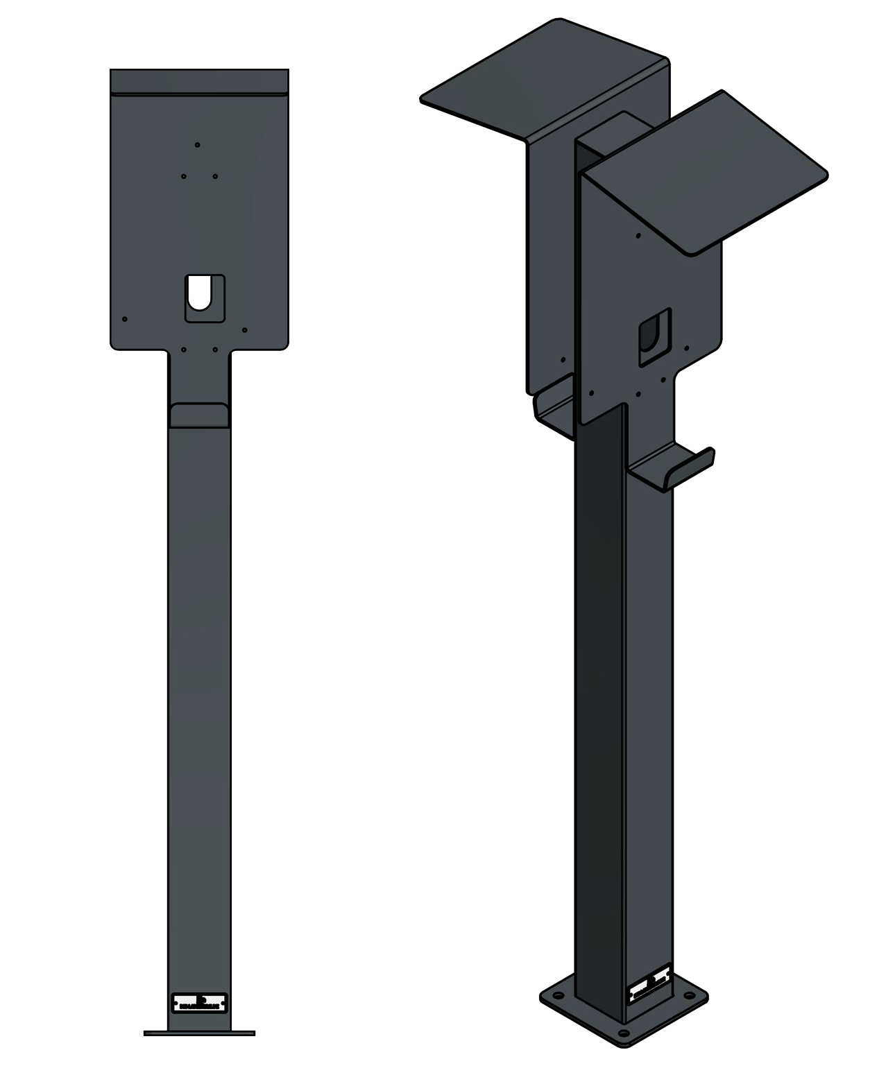 Dual Ladesäule "DUO" speziell für ABL EMH1 Wallbox - Stele - Standfuß - Ständer