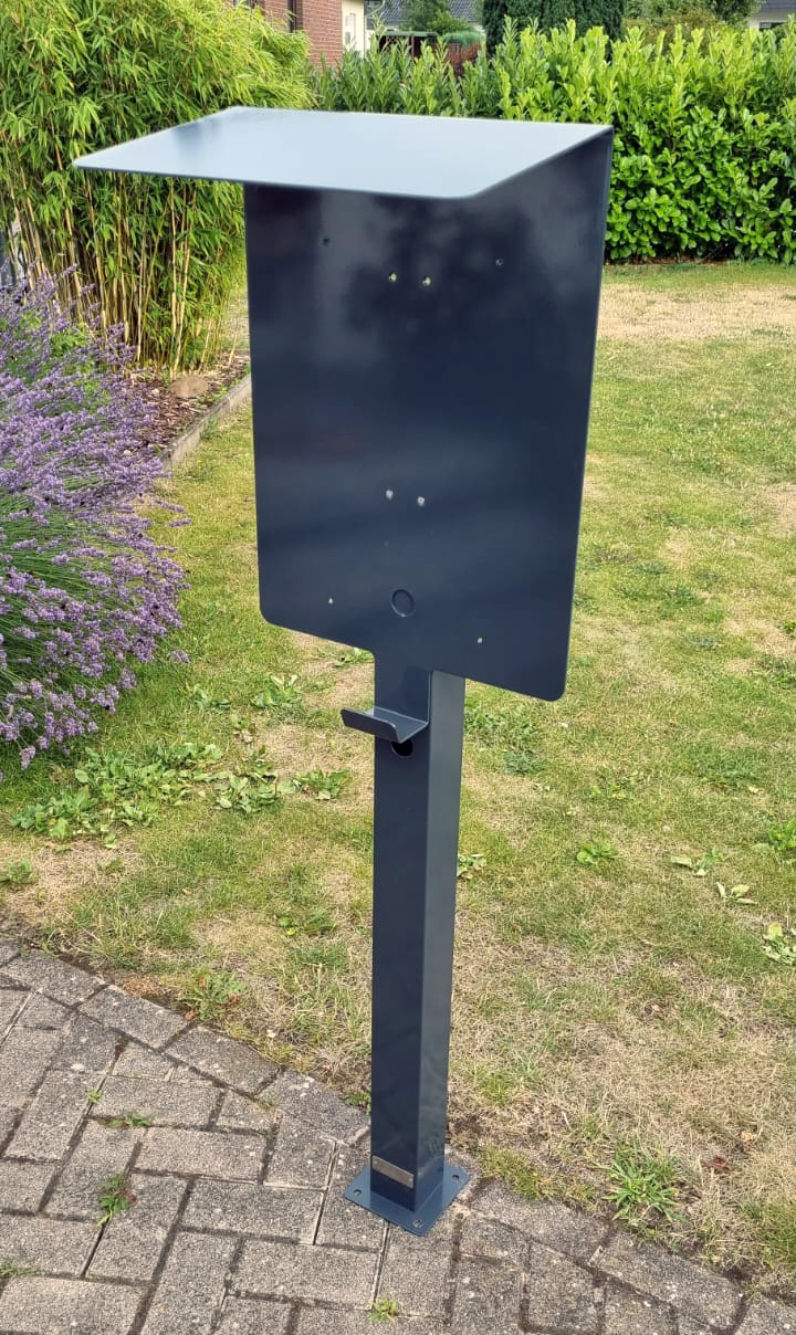 Ladesäule passend für ABL EMH3 Wallbox mit Dach | Ständer | Standfuß | Stele