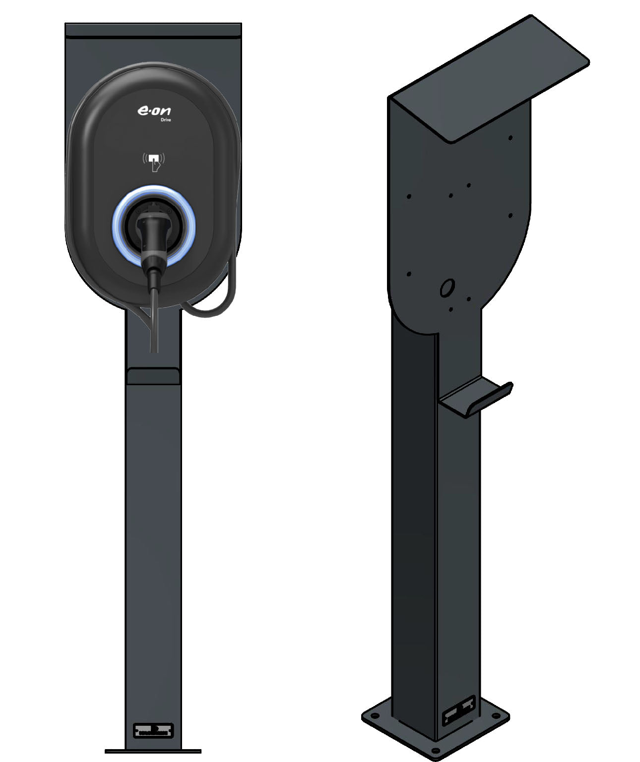 Ladesäule passend für Webasto Wallbox Unite mit Dach | Ständer | Standfuß | Stele