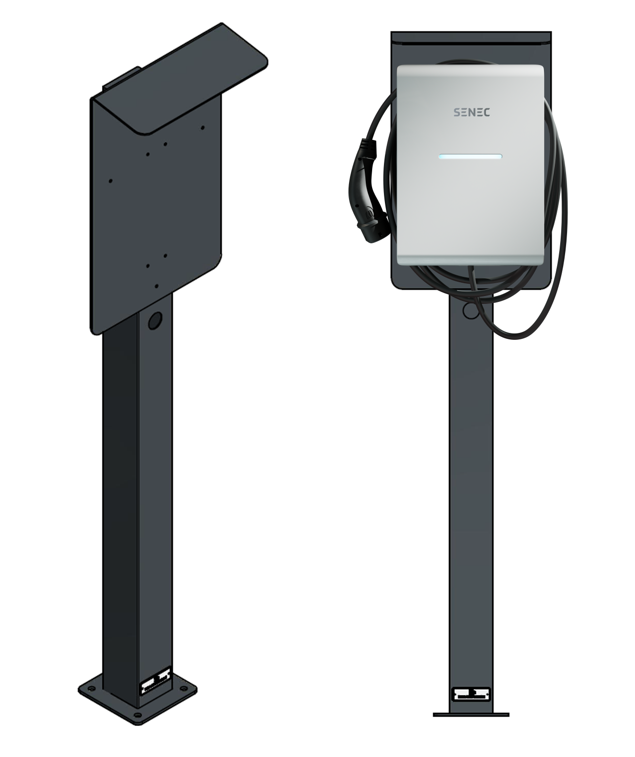 Ladesäule passend für Senec Pro S Wallbox mit Dach | Ständer | Standfuß | Stele | Base