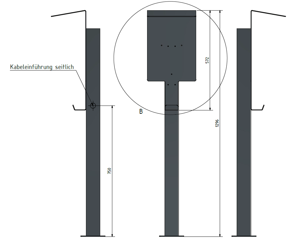 Ladesäule passend für Mercedes Benz ECE Wallbox mit Dach | Ständer | Standfuß | Stele | Base