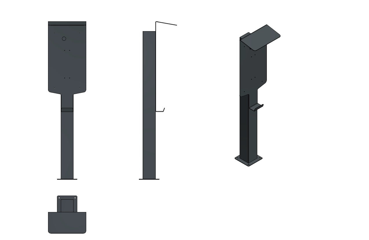 Ladesäule passend für SolarEdge Home Wallbox mit Dach | Ständer | Standfuß | Stele