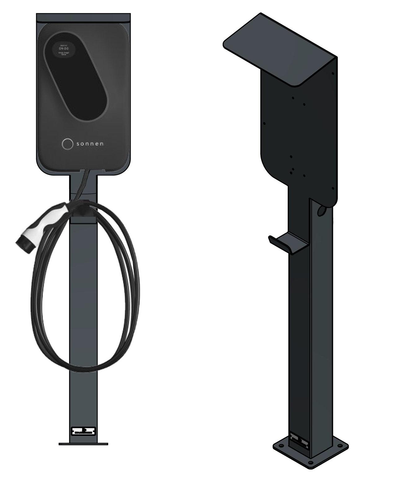 Ladesäule passend für Sonnen Charger Wallbox mit Dach | Ständer | Standfuß | Stele | Base