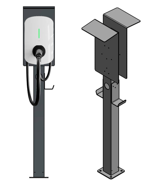 Doppel Ladesäule passend für 2x Sigen - SigEnergy EVAC Wallbox & Haier Smart Cube EV AC Wallbox mit Dach | Ständer | Standfuß | Stele | Mit Kabelaufhängung