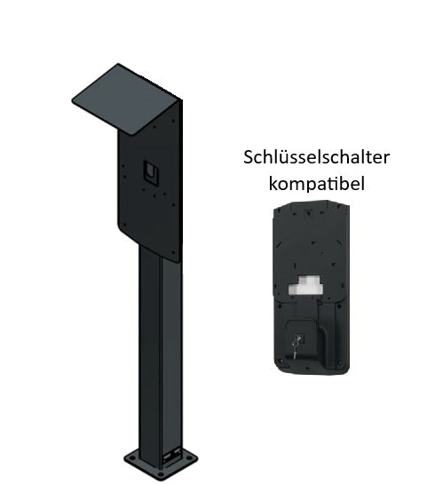 Ladesäule passend für für ABL EMH1 Wallbox mit Dach | Ständer | Standfuß | Stele | auch passend für die Senec Wallbox Pro