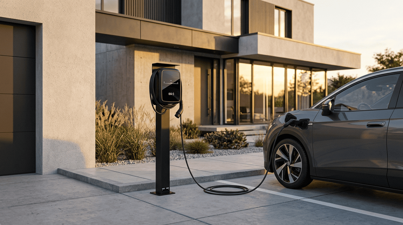 Ladesäule passend für Elli Charger 2 / Pro 2 /  Audi, Skoda, VW, Seat, Cupra Wallbox  mit Dach | Ständer | Standfuß | Stele