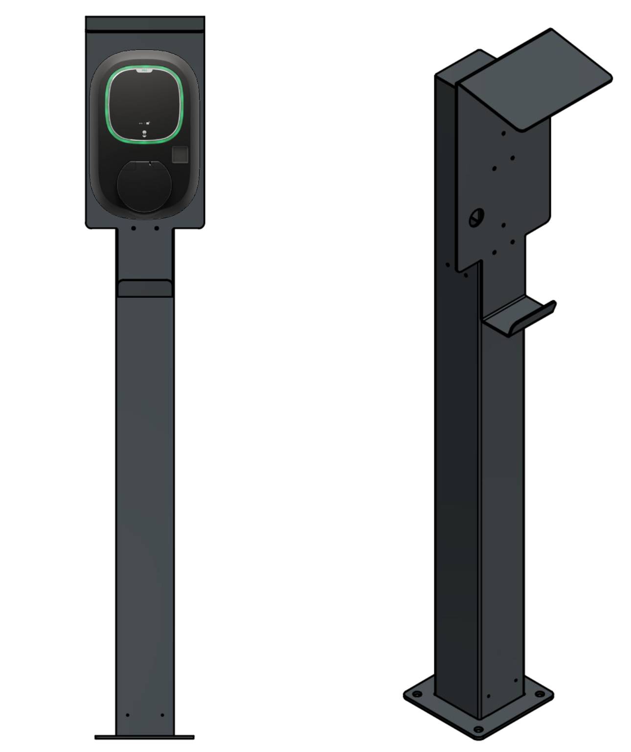 Ladesäule passend für ABL Pulsar Pro Wallbox mit Dach | Ständer | Standfuß | Stele | Base