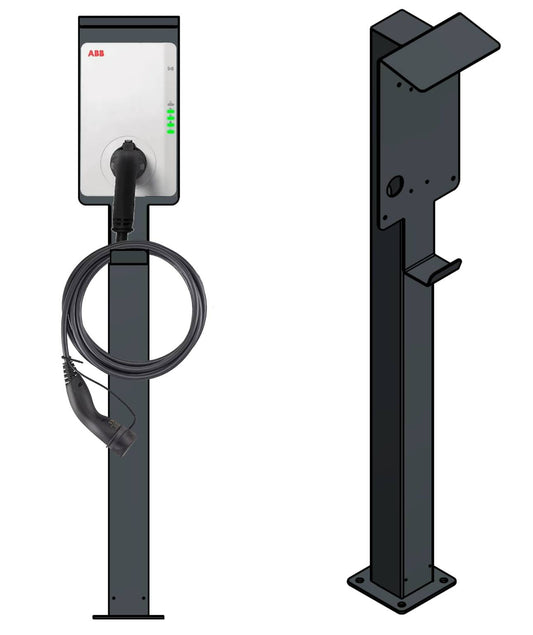 Ladesäule passend für ABB Terra AC Wallbox mit Dach | Ständer | Standfuß | Stele | Base