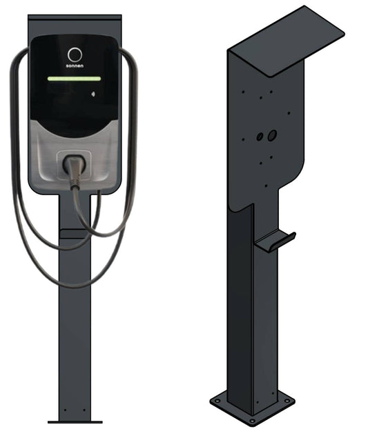 Ladesäule passend für SonnenCharger 2 Wallbox mit Dach | Ständer | Standfuß | Stele | Base