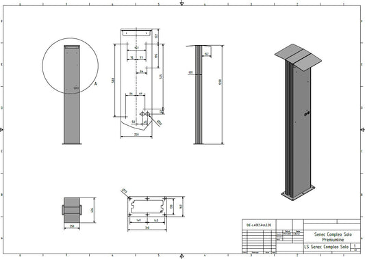 Doppel Ladesäule passend für Senec Compleo Wallbox premium line Solo /  mit Dach | Ständer | Standfuß | Stele | Base