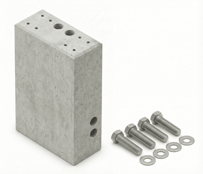 Fertigbetonfundament für ABL POLEMH1, POLEMH2, POLMH3, POLEM4 und POLEM4 Twin -