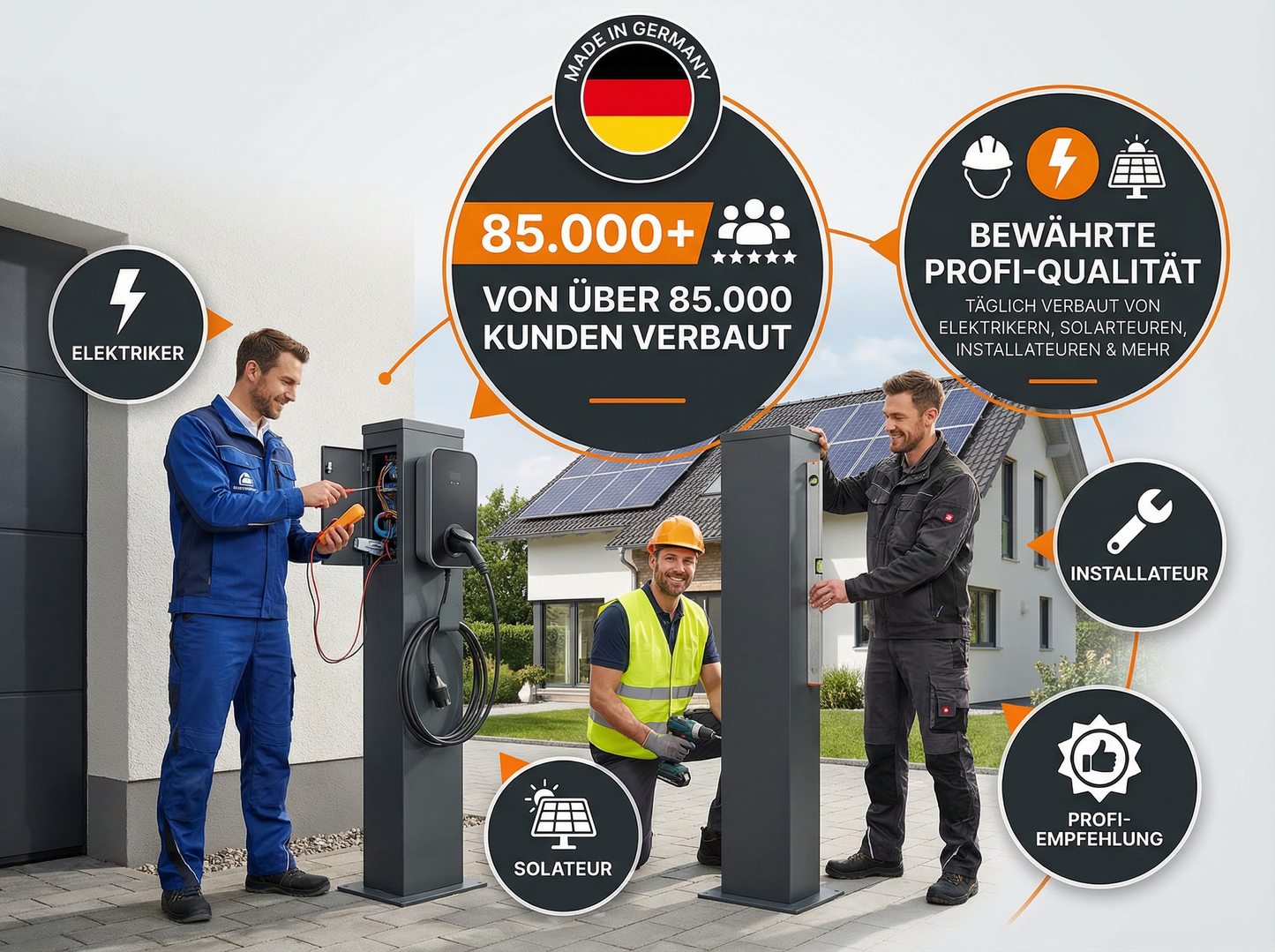 Ladesäule speziell passend für Ohme Home Pro 11 Kw mit Dach | Ständer | Standfuß | Stele | Base (Kopie)