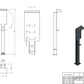 Ladesäule passend für Sungrow Wallbox 22kW AC022E mit Dach | Ständer | Standfuß | Stele | Base (Kopie)