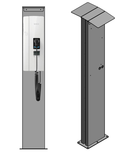 Doppel Ladesäule passend für Senec Compleo Wallbox premium line Solo /  mit Dach | Ständer | Standfuß | Stele | Base