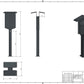 Doppel Ladesäule passend  für 2x Zappi Charger Wallbox mit Dach und Kabelhalter | Ständer | Standfuß | Stele
