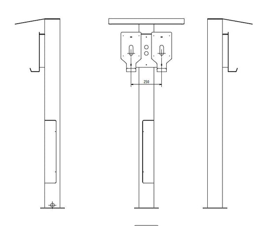 Dual Ladesäule "BESIDE" speziell für Easee Wallbox - Stele - Standfuß