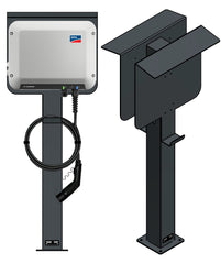 Doppel Ladesäule passend für 2x SMA EV Charger Wallbox mit Dach | Ständer | Standfuß | Stele | Base